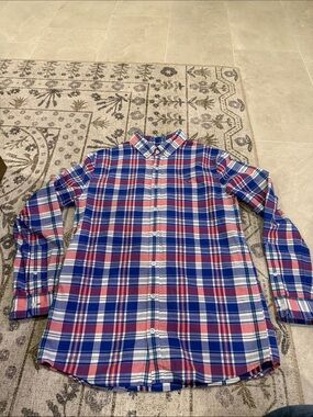Vineyard Vines Boys Blue & Red Plaid Button-Down Shirt